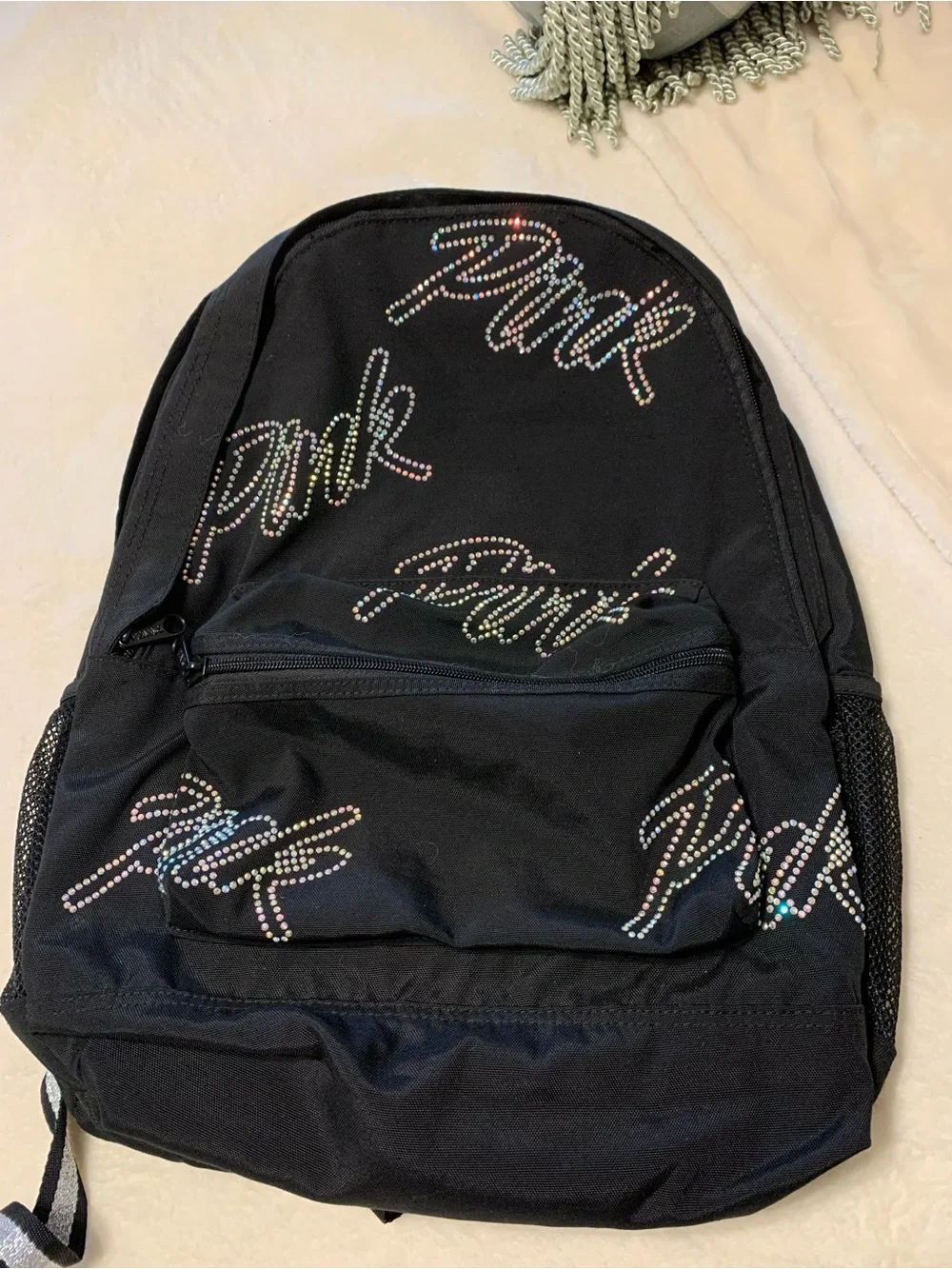 Victoria’s Secret PINK bling iridescent rhinestone campus backpack